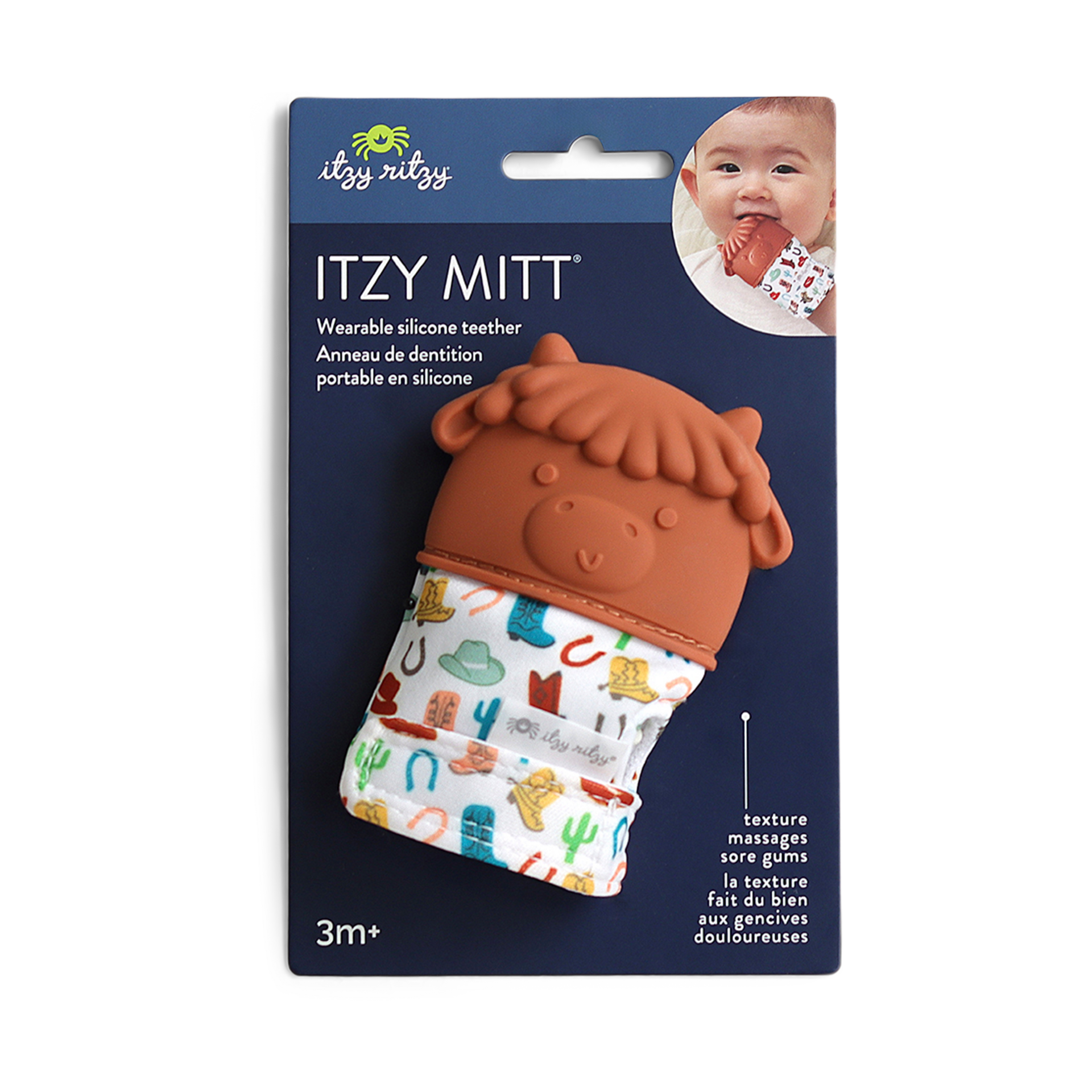 Itzy Ritzy Teething Mitt - Highland Cow.