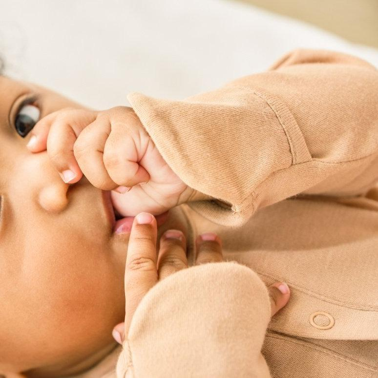 Goumi Kids 24hr Convertible Sleeper Baby Gown - Sandstone, Newborn.