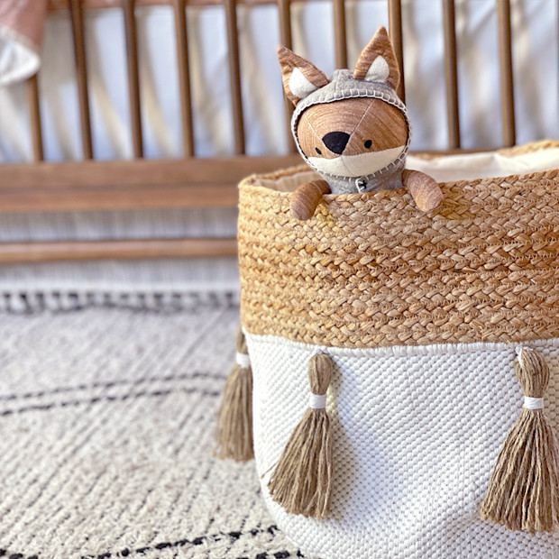 Crane Baby Cotton and Jute Storage Bin.