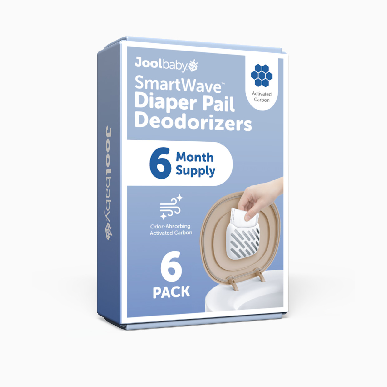 Jool Baby SmartWave Touch-Free Diaper Pail Deodorizer Refills, 6 Pack - Unscented Activated Carbon.