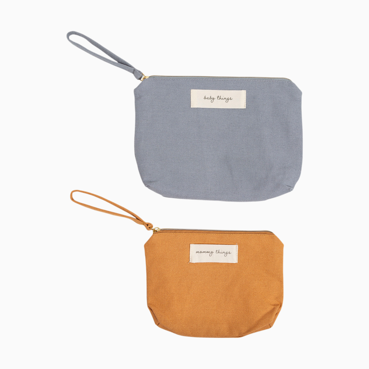 Pearhead Mom Things & Baby Things Pouch Set - Blue And Orange, 7.5" H X 10" W.