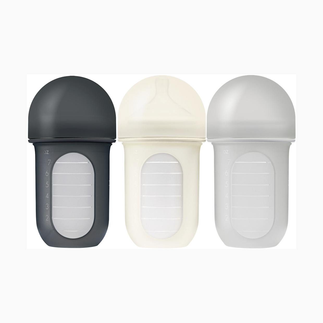 Boon NURSH Silicone Pouch Bottles - Gray, 8 Oz.