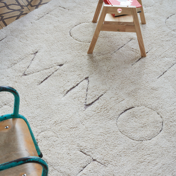 Lorena Canals ABC RugCycled Washable Rug - Natural, 4’7” X 6’7”.