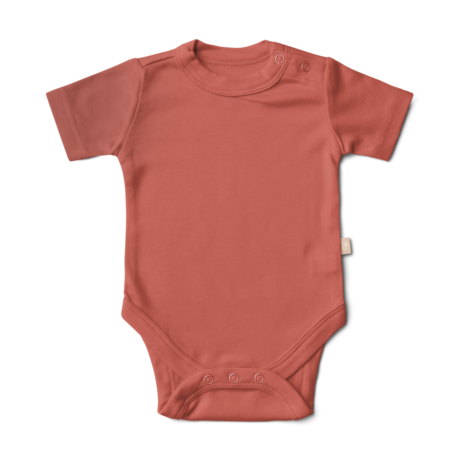 Goumi Kids x Babylist Solid Short-Sleeve Bodysuit - Strawberry, 3-6 M.