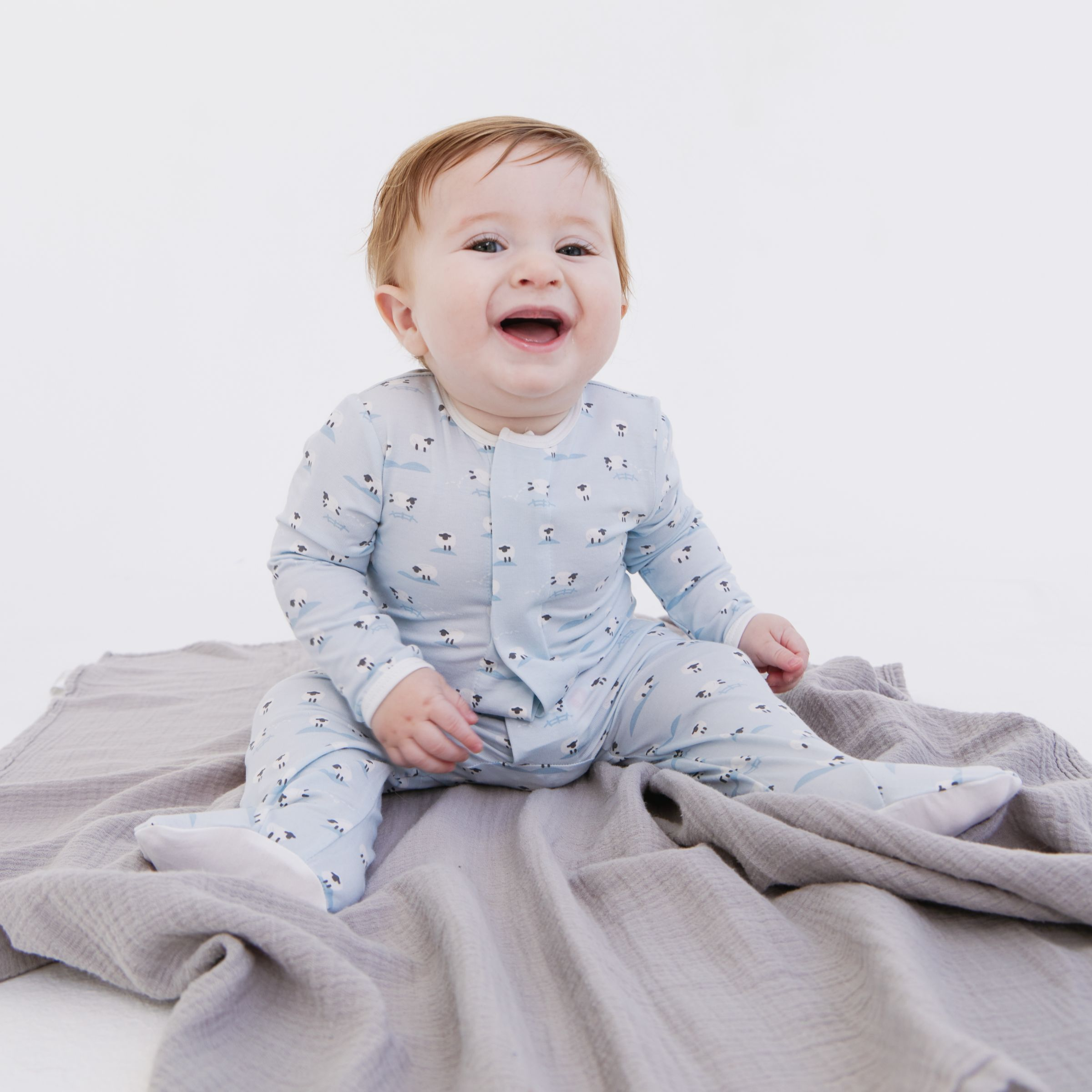 Magnetic Me Modal Magnetic Footie - Pastel Blue Baa Baa Baby, Newborn.