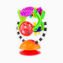 Sassy Teethe & Twirl Sensation Station 2-in-1 Suction Cup High Chair Toy, Developmental Tray Toy for Early Learning, Ages 6+ Months