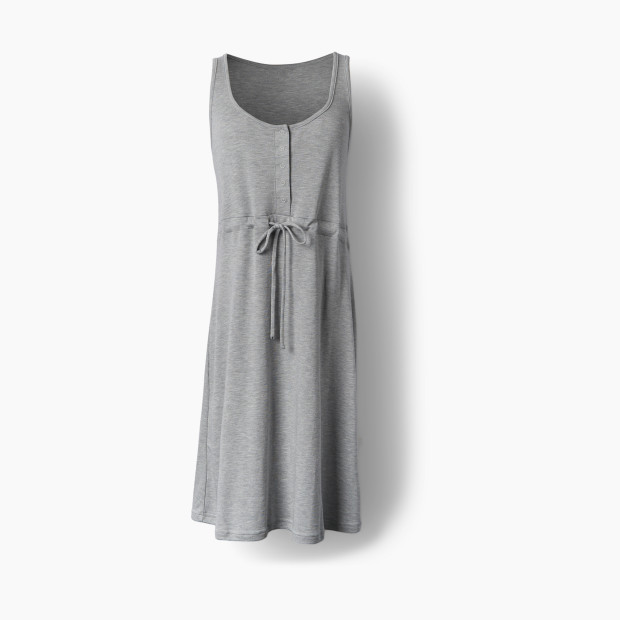 Goumi Kids x Babylist Bamboo & Organic Cotton Labor + Delivery Gown - Pebble, Medium/Large.