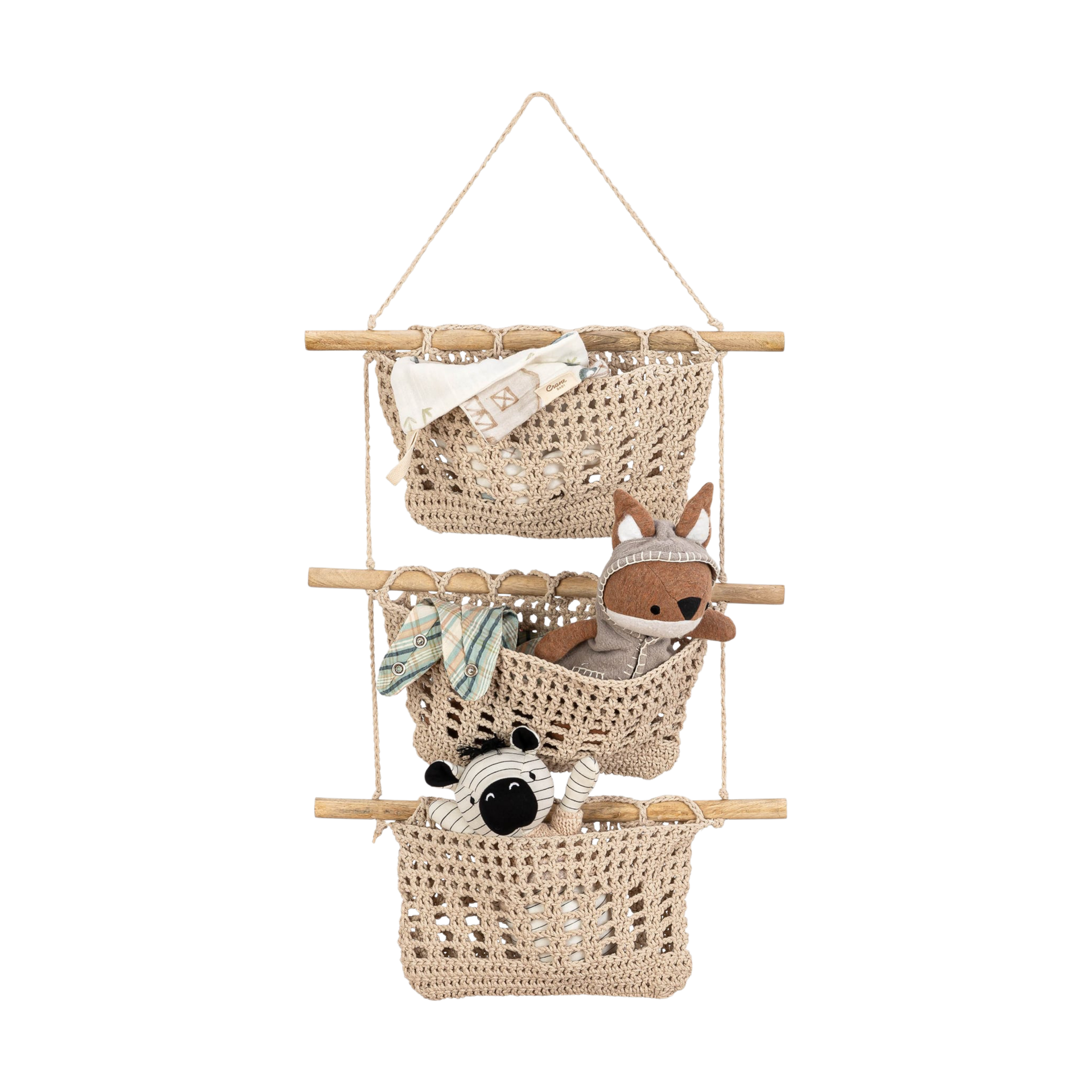 Crane Baby 3-Tier Toy Hanging Wall Storage Organizer.