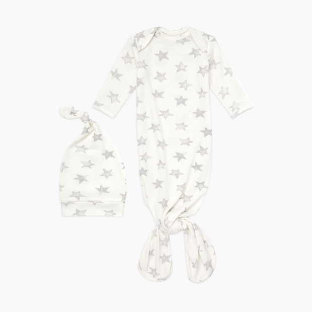 Aden + Anais Snuggle Knit Knotted Gown and Hat Set - Star.