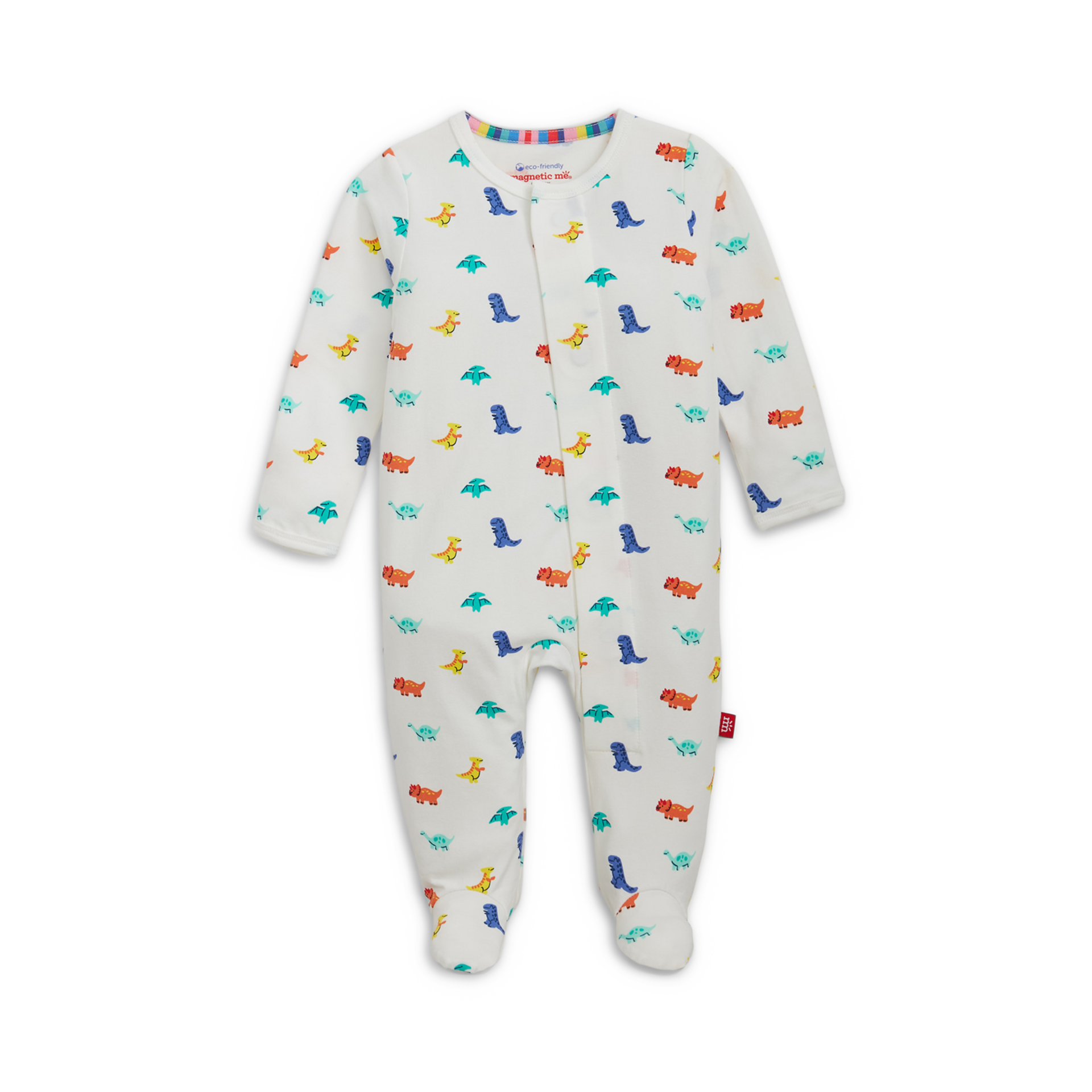 Magnetic Me Cloudstretch Magnetic Footie (2-Pack) - Dino Multi, 0-3 M.