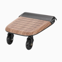 Evenflo Stroller Rider Board, Convenient Riding Options, Non-Skid Surface, Smooth-Ride Wheels, Easy to Use, Holds up to 50 Pounds, No Additional Parts Needed, Wood Grain - One Size