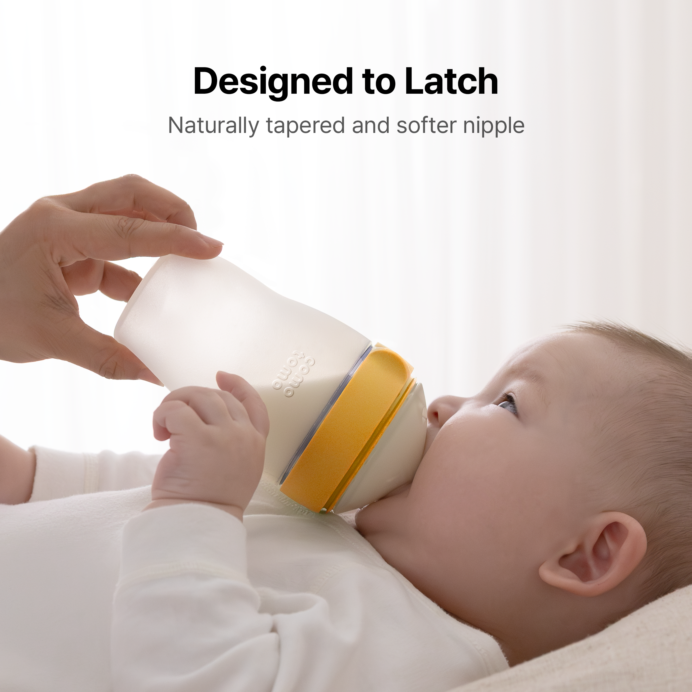 Comotomo Silicone Baby Bottle 2.0 - Yellow, 8 Oz, 4.