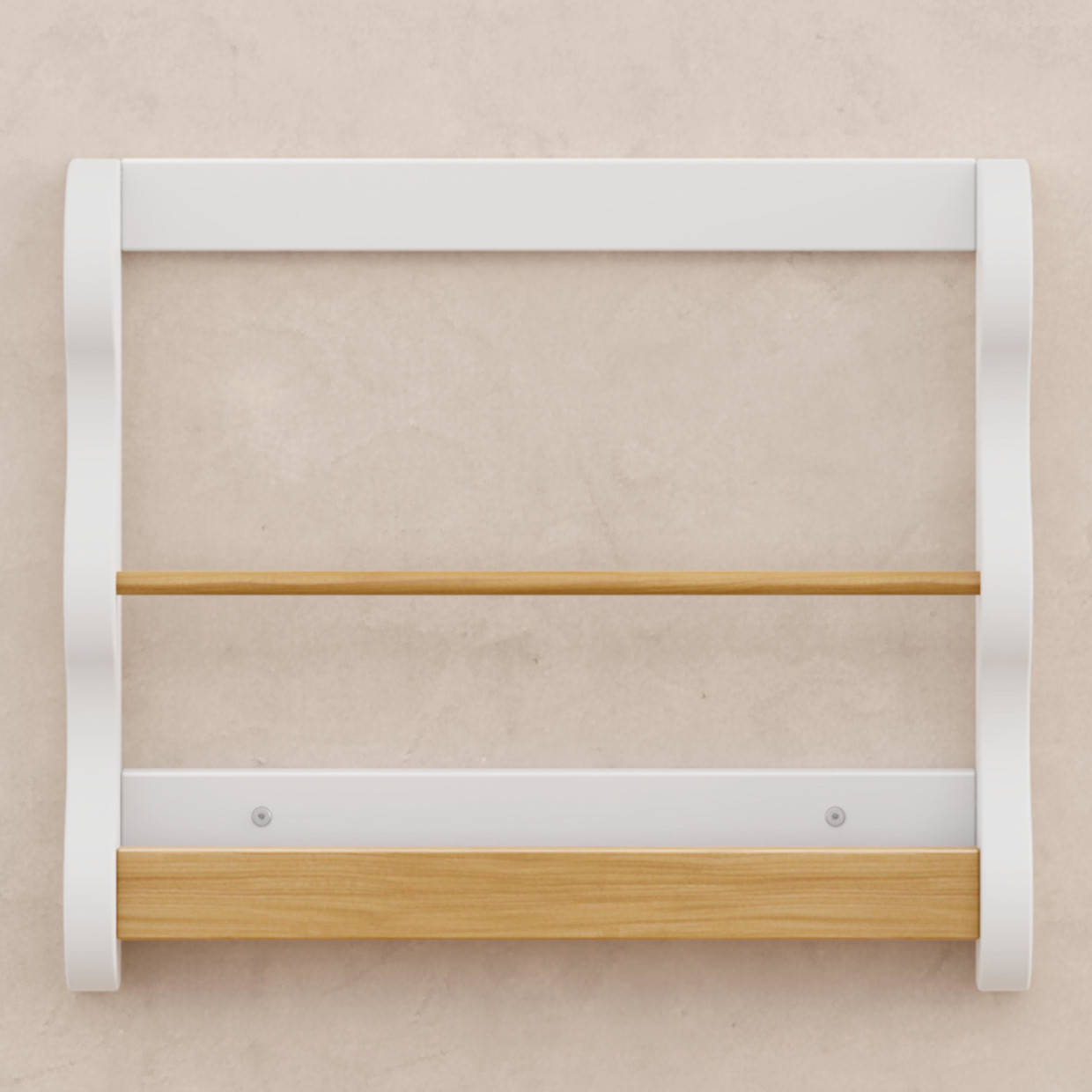 babyletto Lido Wave Book Rack - White/Honey.