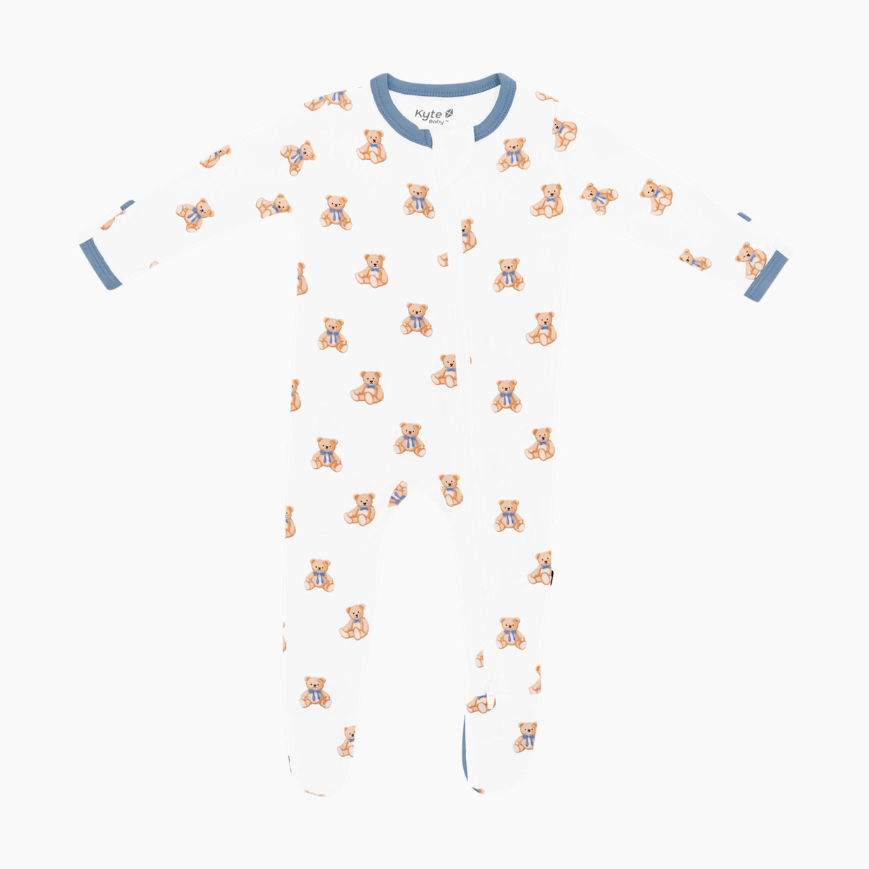Kyte Baby Printed Zipper Footie - Teddy Bear, 6 -12 M.