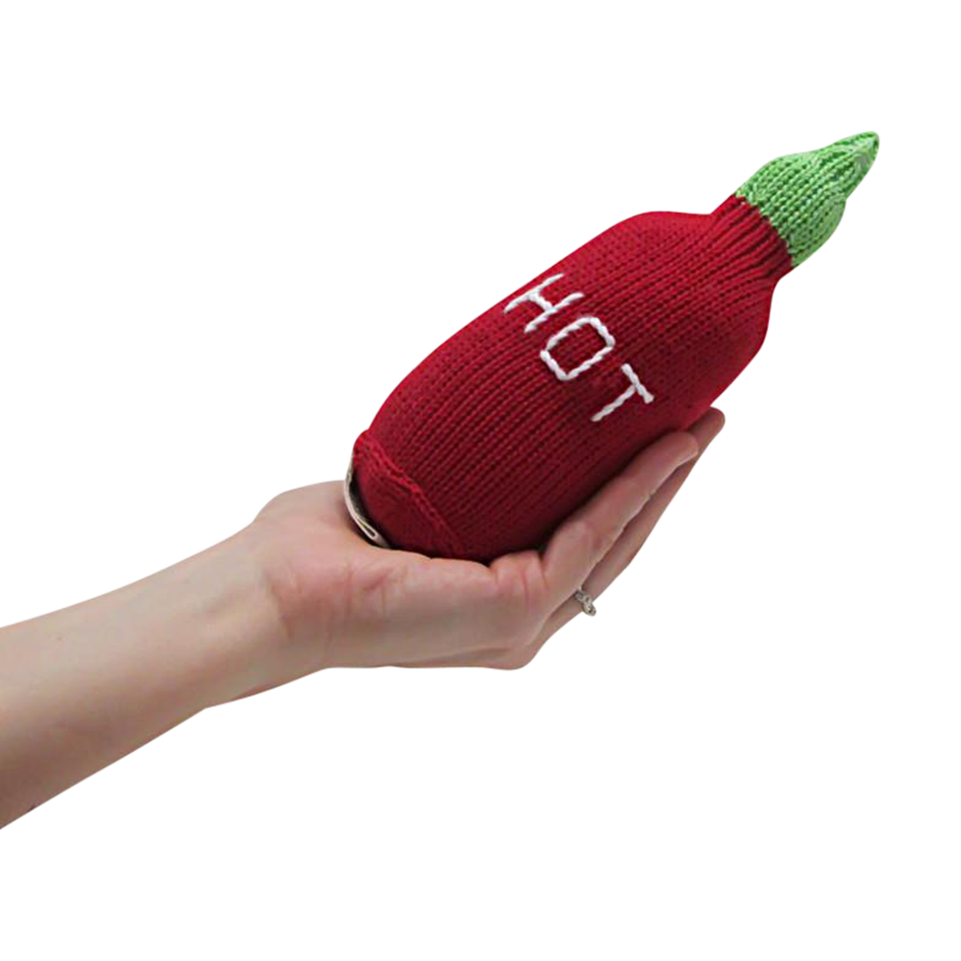 Estella Organic Cotton Handmade Baby Rattle - Hot Sauce.