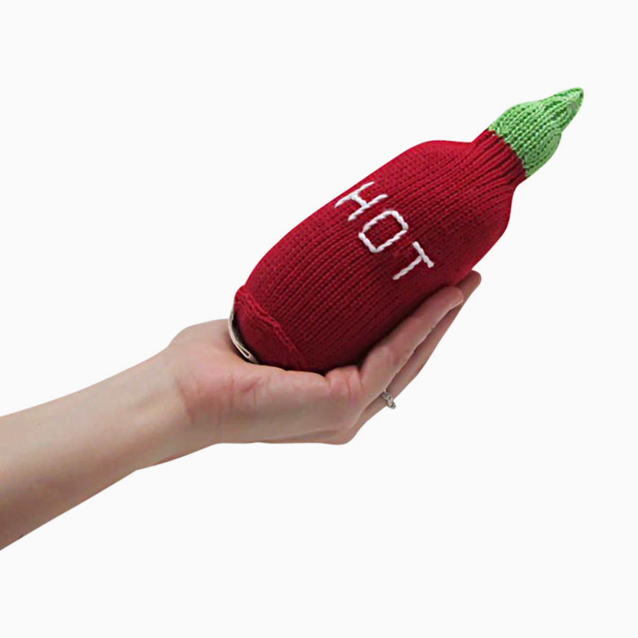 Estella Organic Cotton Handmade Baby Rattle - Hot Sauce.