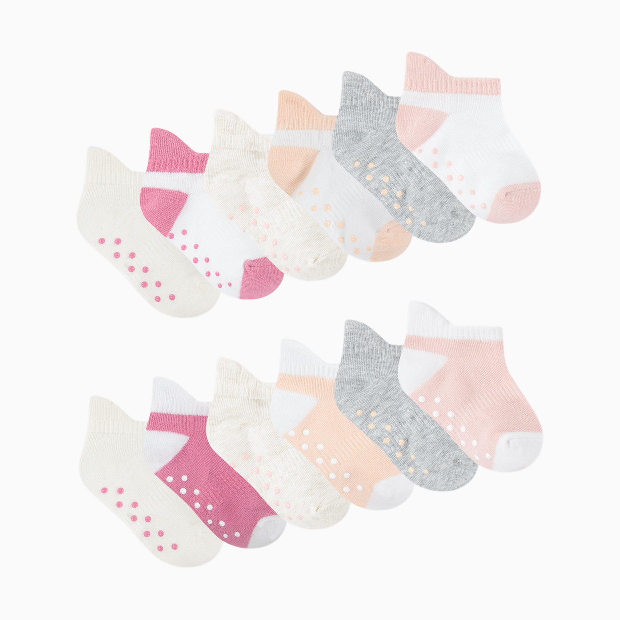 Huggies Gripper Socks (12 Pack) - Lotus/Pink, 0-6 M.