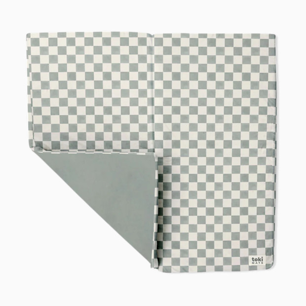Toki Kids Standard Organic Cotton Play Mat - Checker Matcha.