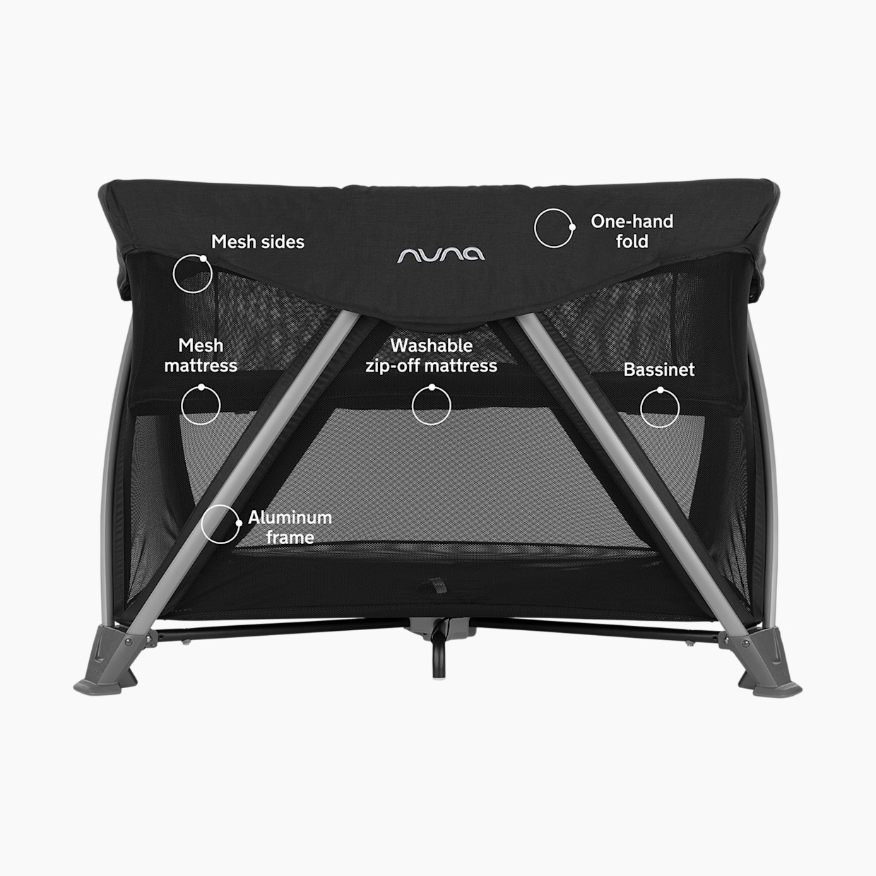 Nuna Sena aire Travel Crib - Caviar.