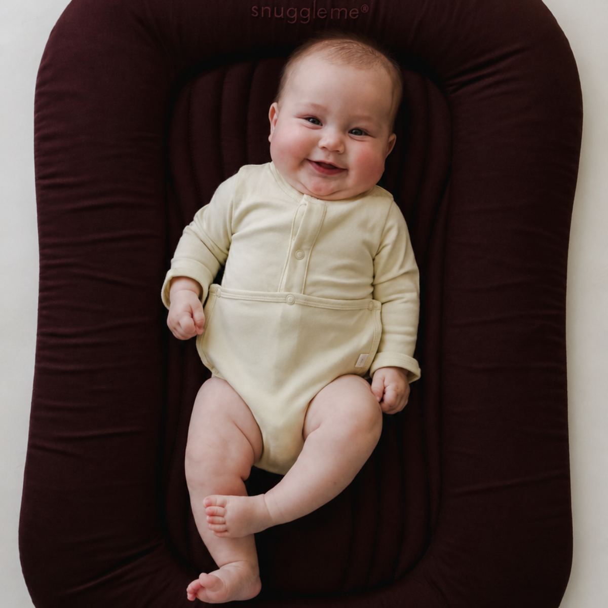 Snuggle Me Organic Lounger Wave - Cocoa.