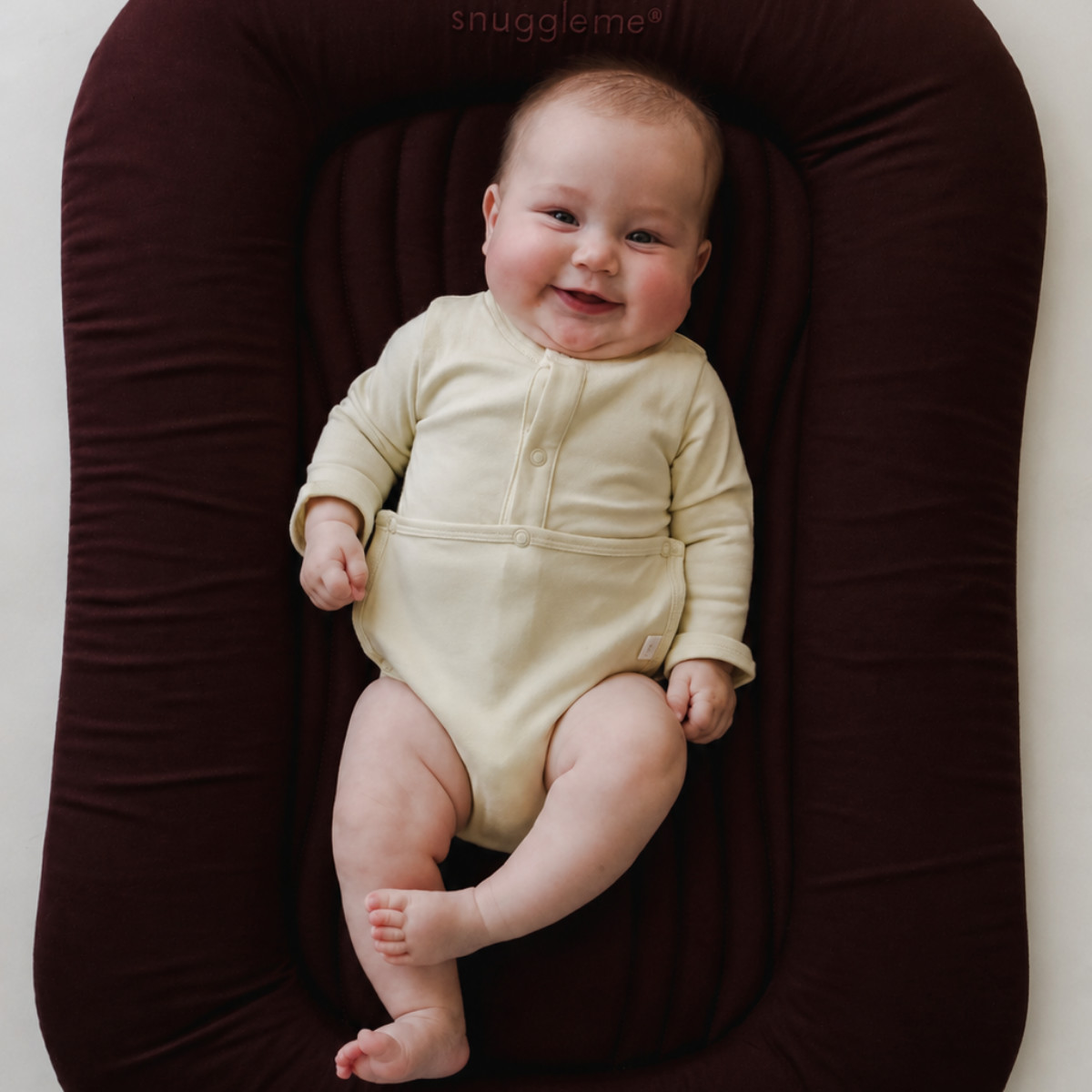 Snuggle Me Organic Lounger Wave - Cocoa.