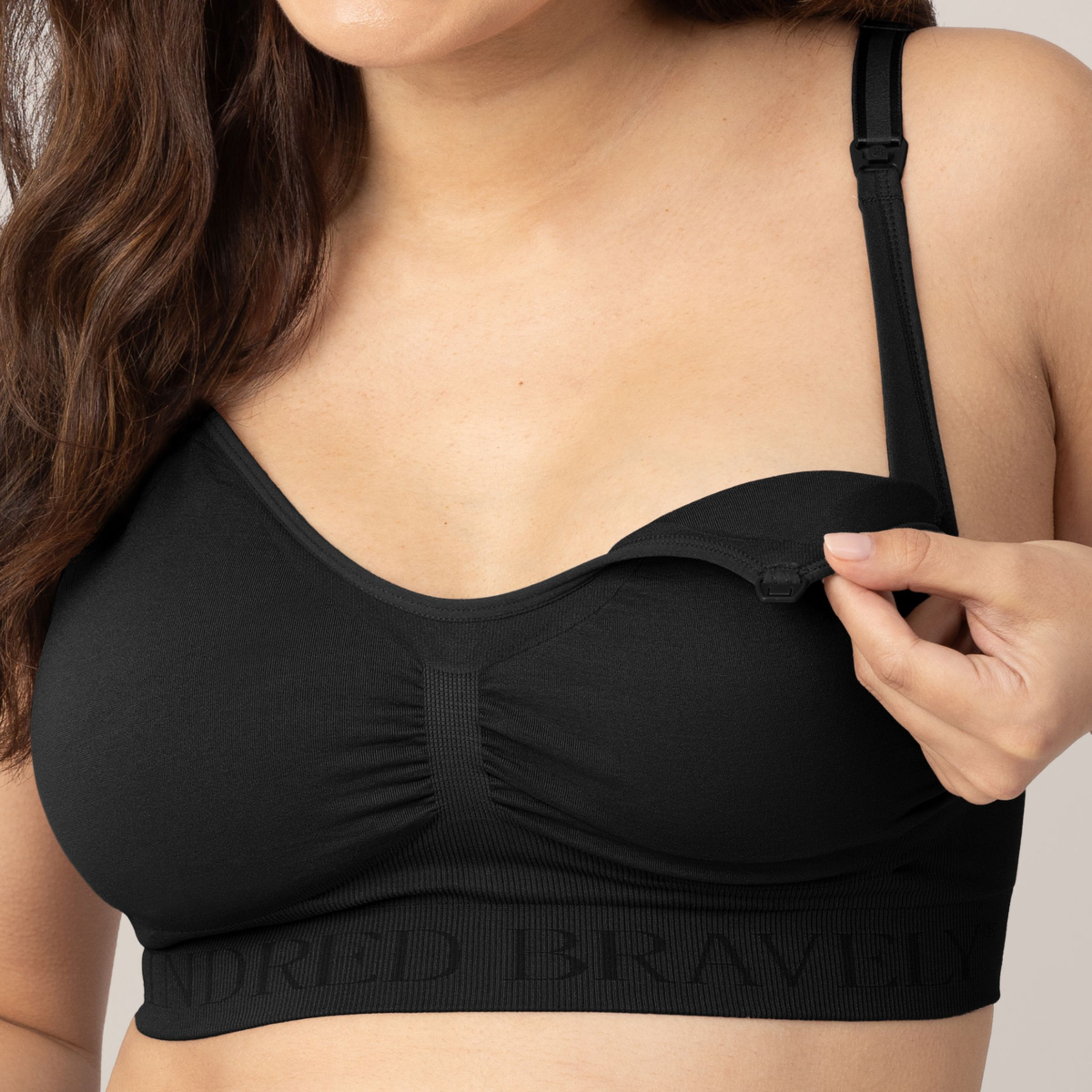 Kindred Bravely Simply Sublime Seamless Nursing Bra For Breastfeeding - Black, Small.