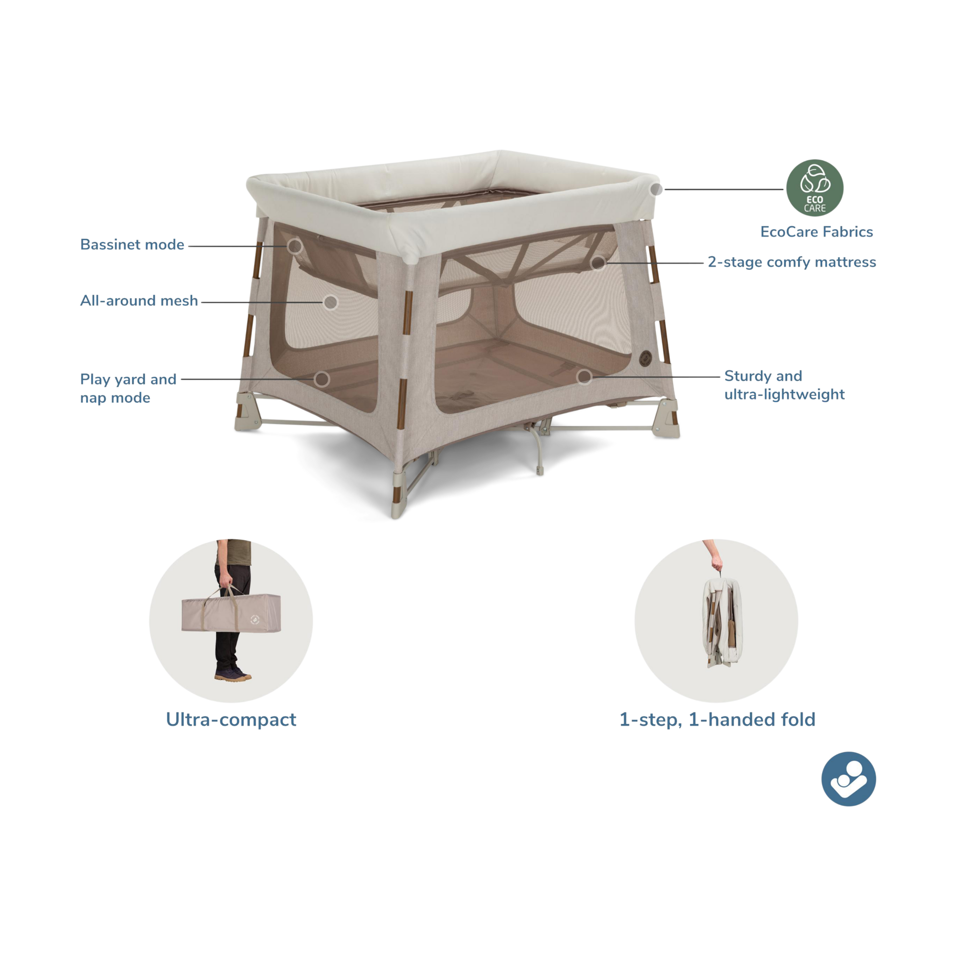 Maxi-Cosi Swift Play Yard - Classic Latte.