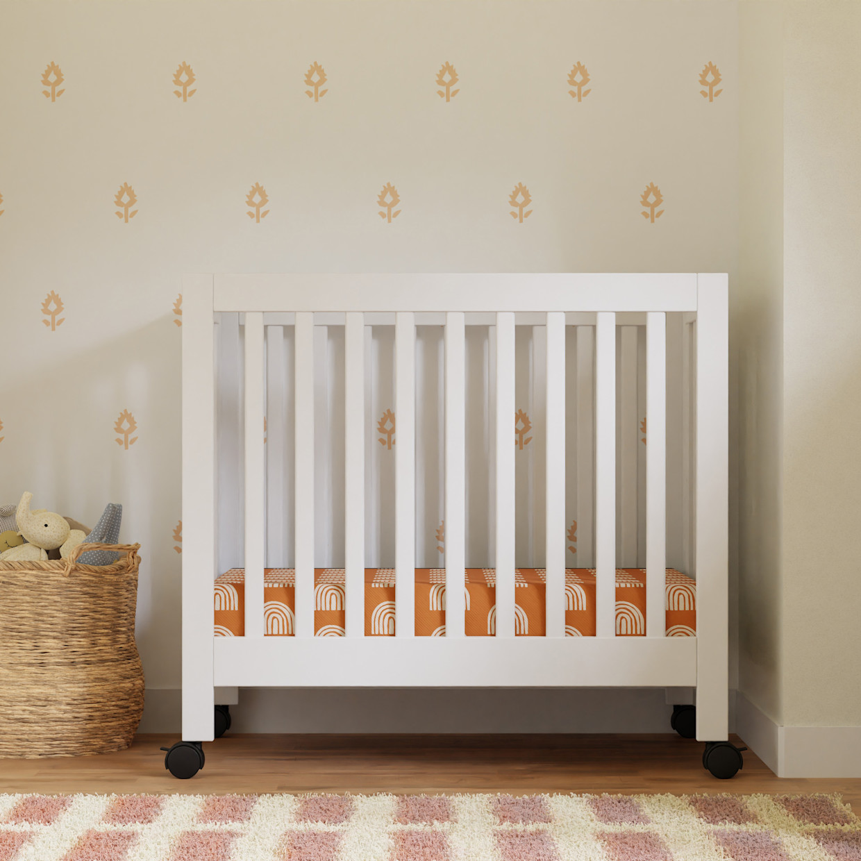 babyletto Origami Mini Crib - White.