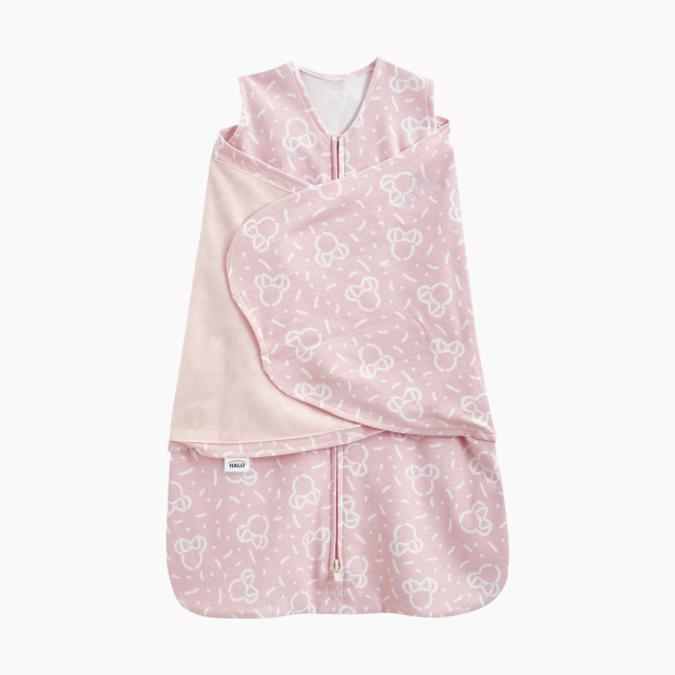Halo Disney SleepSack Swaddle Cotton - Confetti Minnie Pink, Small.
