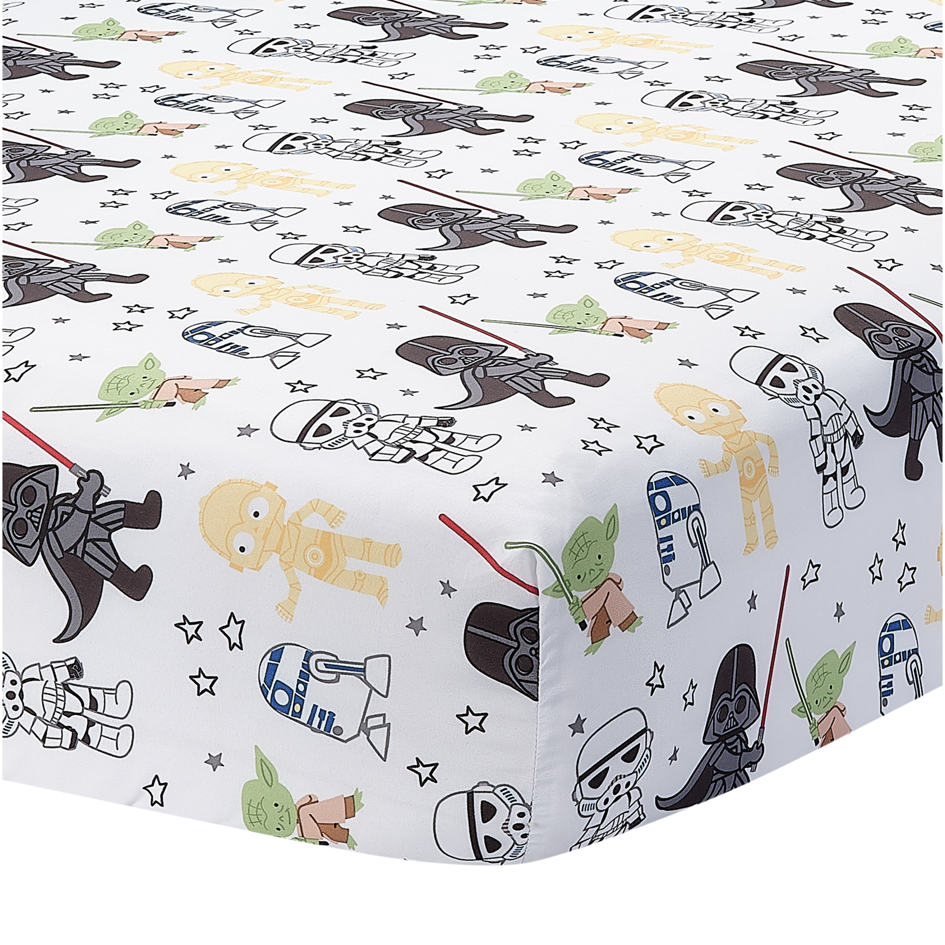 Lambs & Ivy Star Wars Classic Polyester Fitted Crib/Toddler Sheet - Yoda/Darth Vader