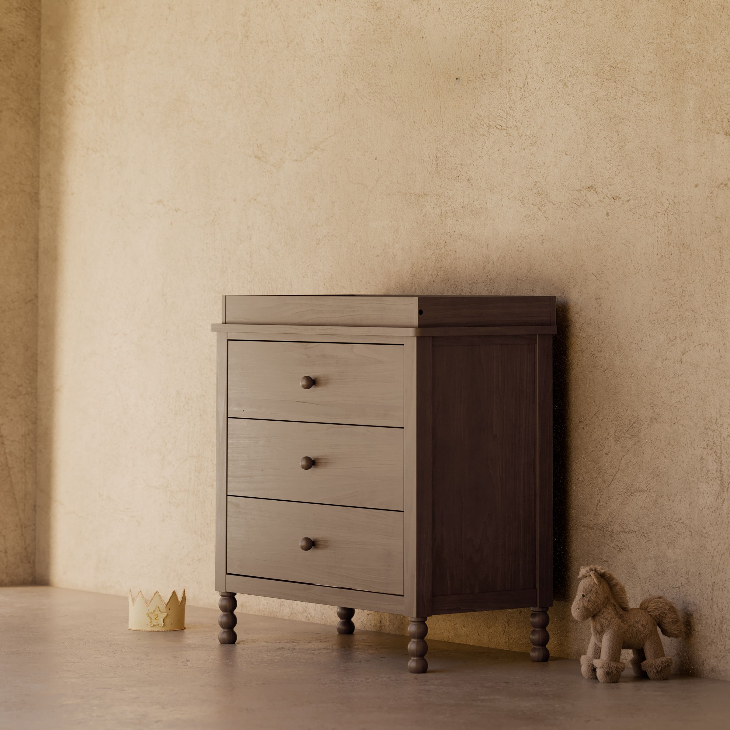 Storkcraft Rio 3 Drawer Chest with Removable Changing Topper - Hazelnut.