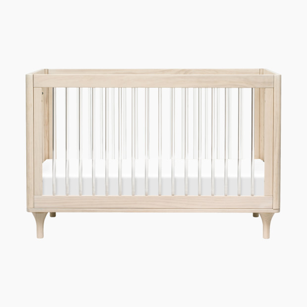 babyletto Lolly 3-in-1 Convertible Crib with Toddler Bed Conversion Kit - Washed Natural/Acrylic.