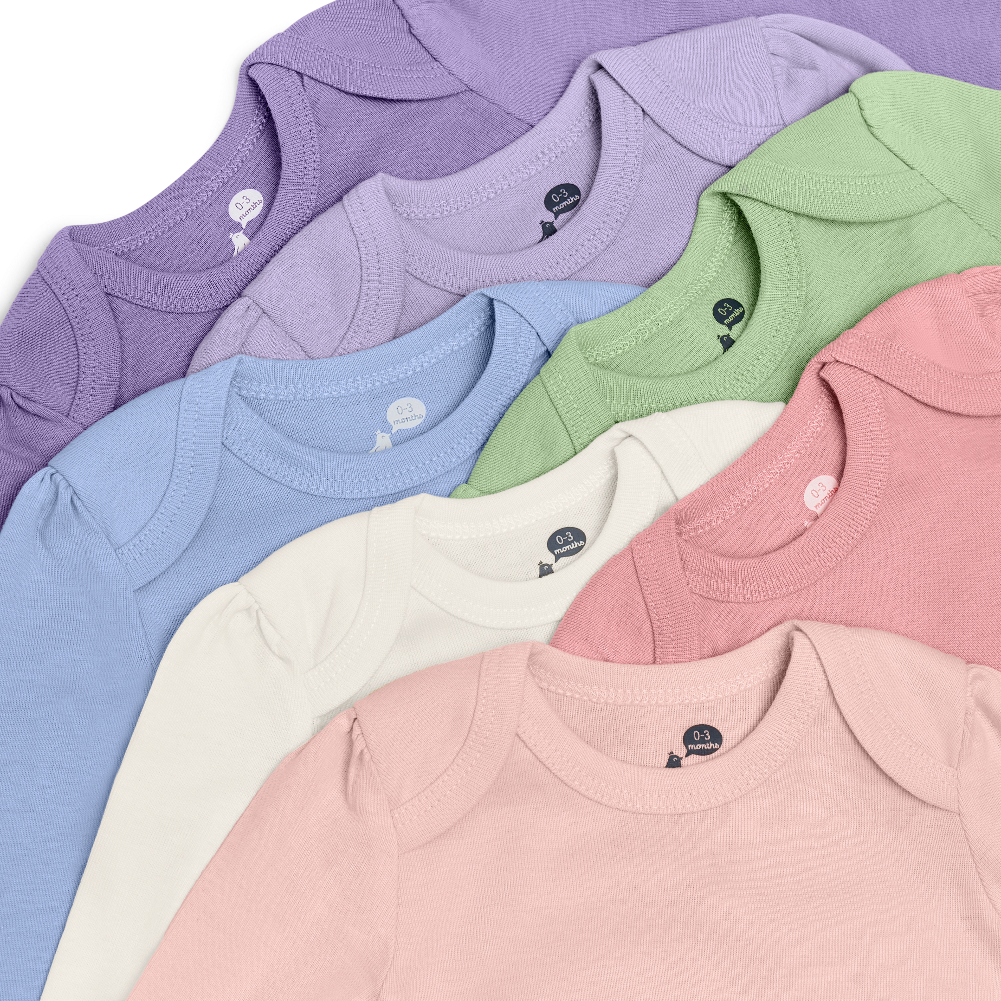Small Story Organic Cotton Solid Long Sleeve Bodysuit (7 Pack).