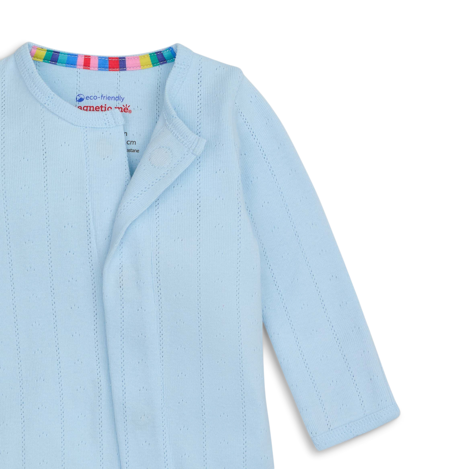 Magnetic Me Pointelle Organic Cotton Footie - Blue, 3-6 M.