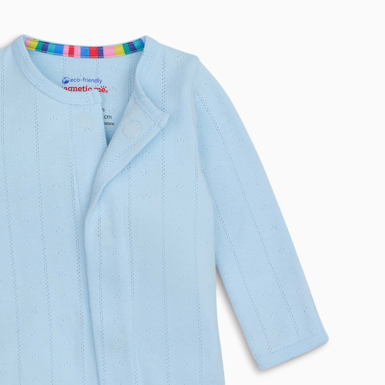 Magnetic Me Pointelle Organic Cotton Footie - Blue, 3-6 M.