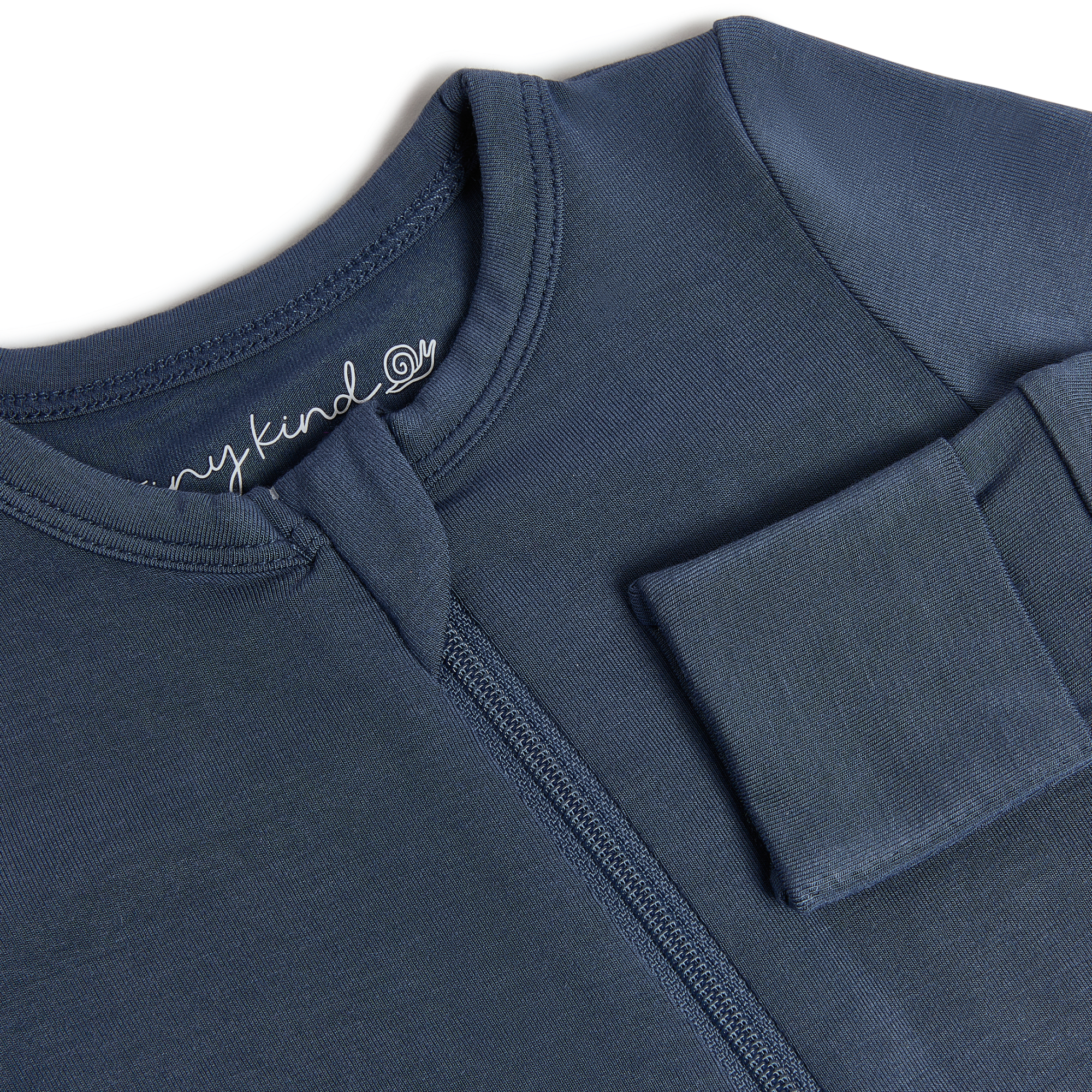 Tiny Kind Bamboo Viscose Convertible Footie - Navy, Newborn.