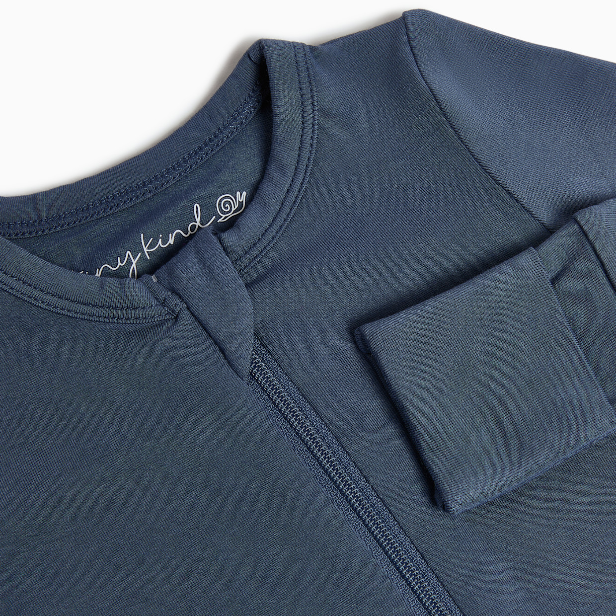 Tiny Kind Bamboo Viscose Convertible Footie - Navy, Newborn.