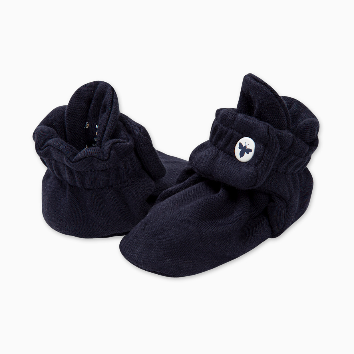 Burt's Bees Baby Organic Cotton Booties - Midnight Blue, 0-3 M.