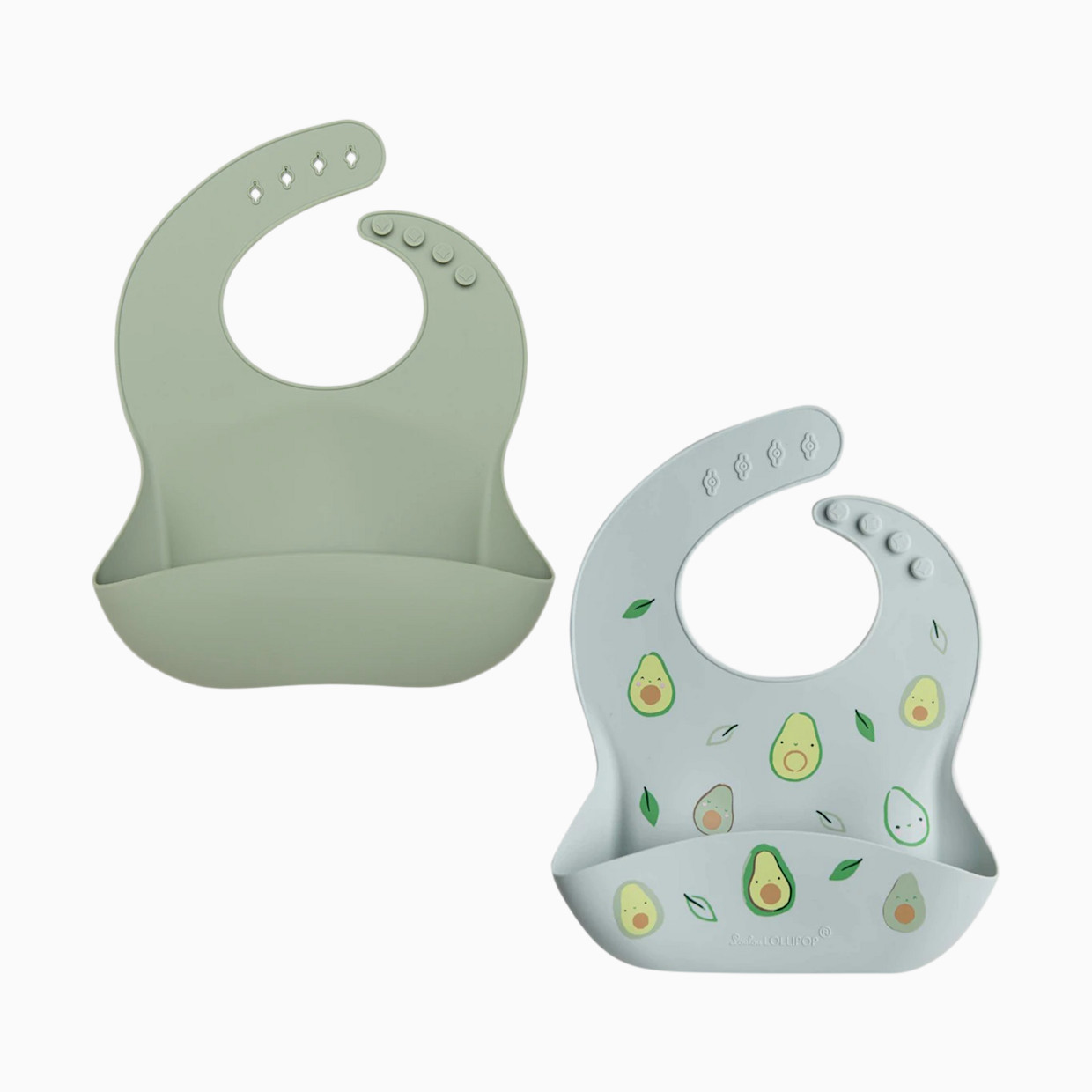 Loulou Lollipop Silicone Bib - Sage/Avocado, 2.