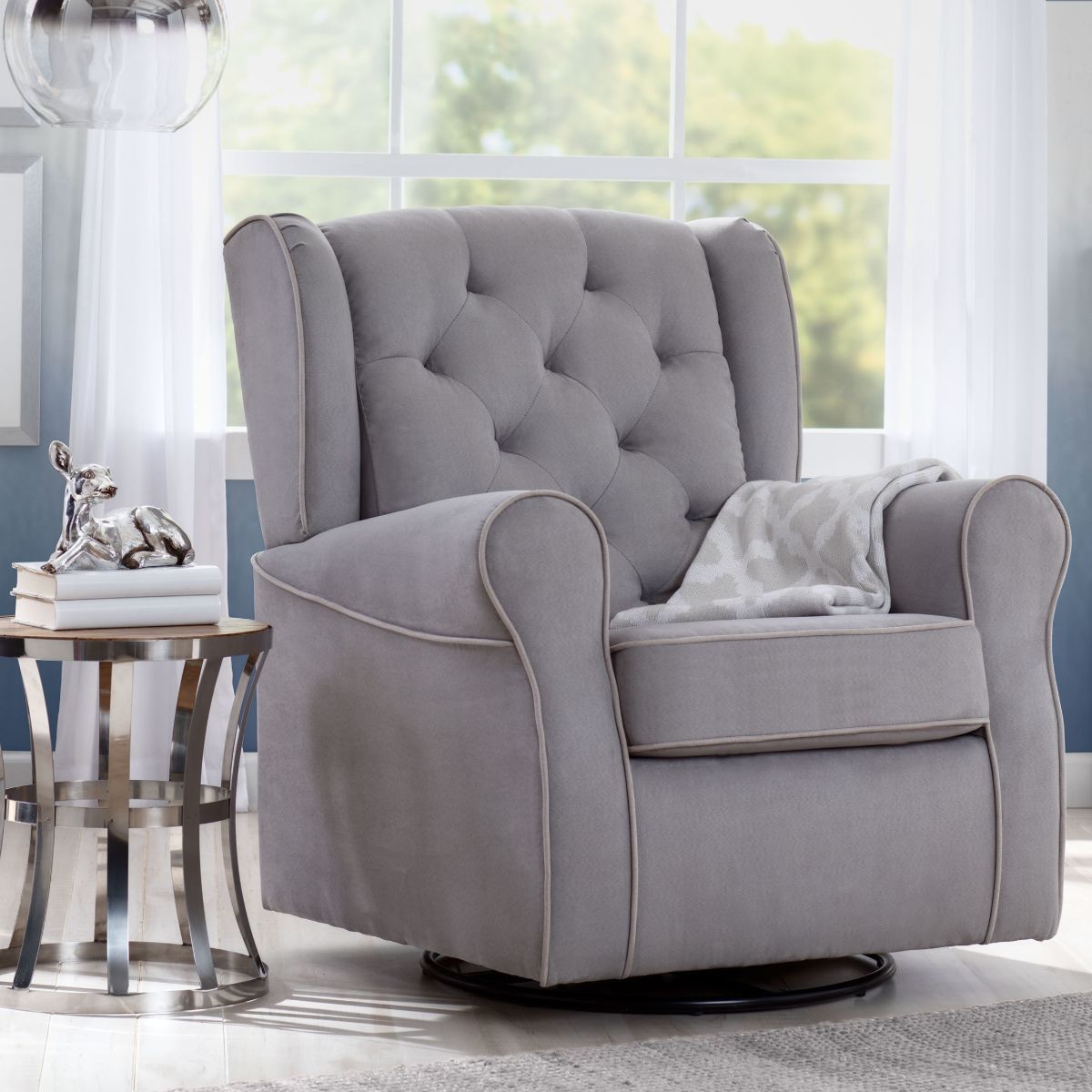 Delta Children Emerson Nursery Glider Swivel Rocker Chair - Dove Grey.
