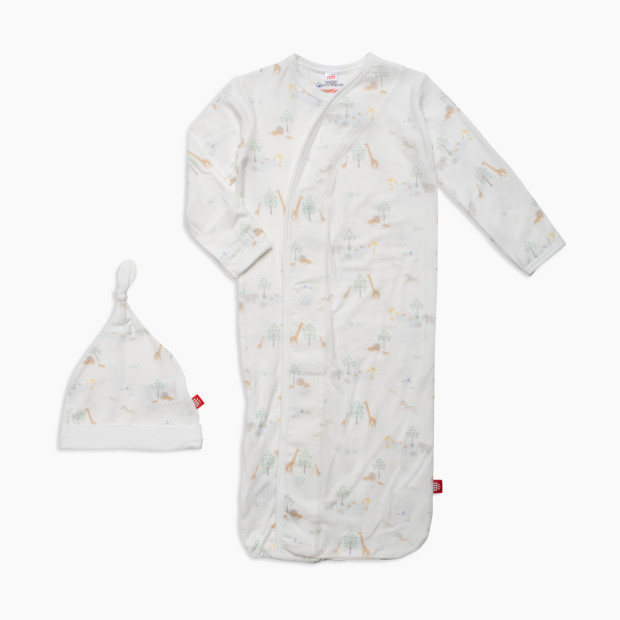 Magnetic Me Modal Gown With Hat Set - Serene Safari, Newborn-3 Months.