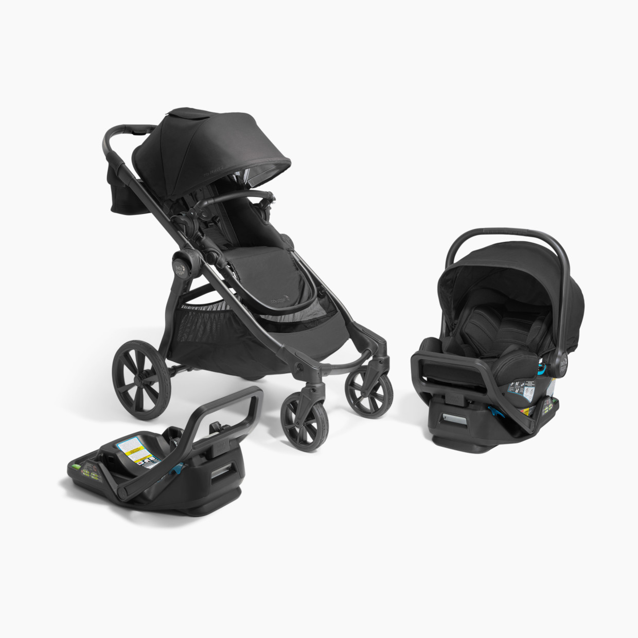 Baby Jogger City Select 2 Travel System, Eco Collection, Infant Essentials Bundle - Lunar Black.