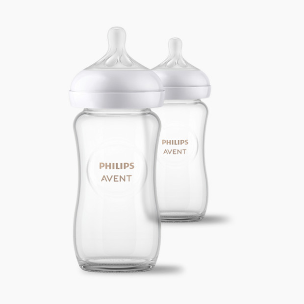 Glass Natural Baby Bottle with Natural Response Nipple.