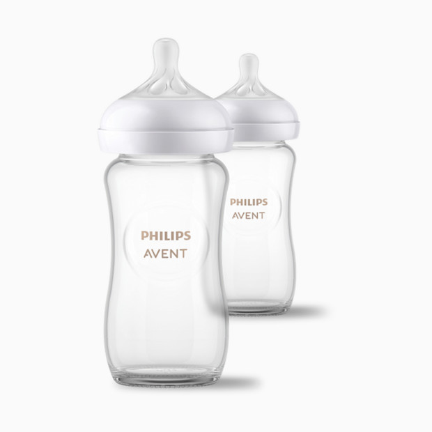 Glass Natural Baby Bottle with Natural Response Nipple.