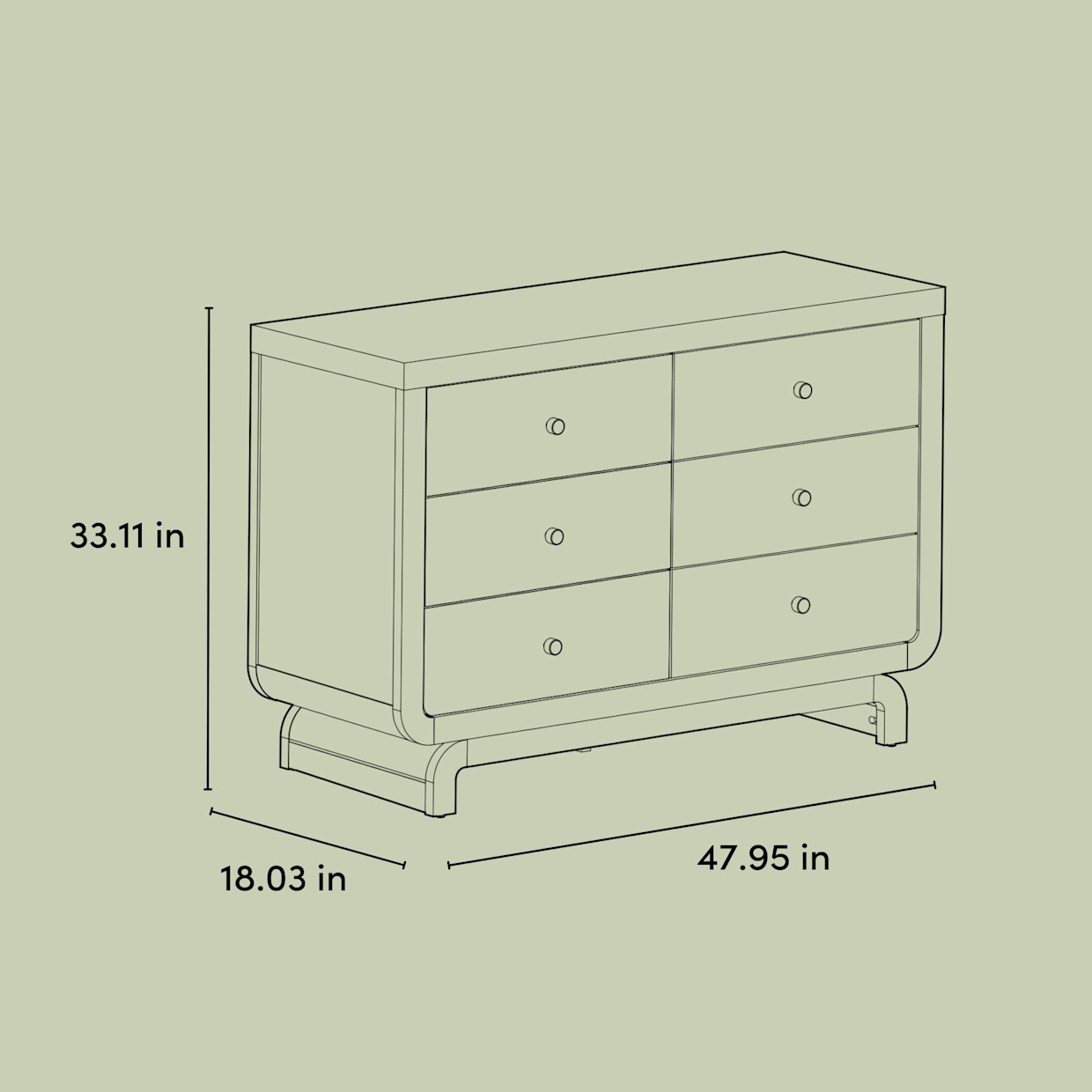 Storkcraft Santorini 6 Drawer Dresser - Driftwood.