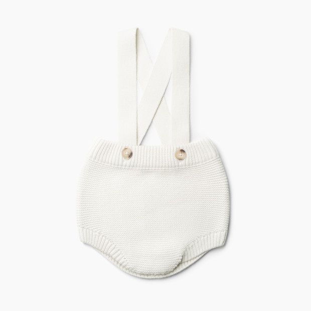 Goumi Kids In The Garden Collection Organic Cotton Knit Suspender Bloomers - Cloud, 0-3 Months.