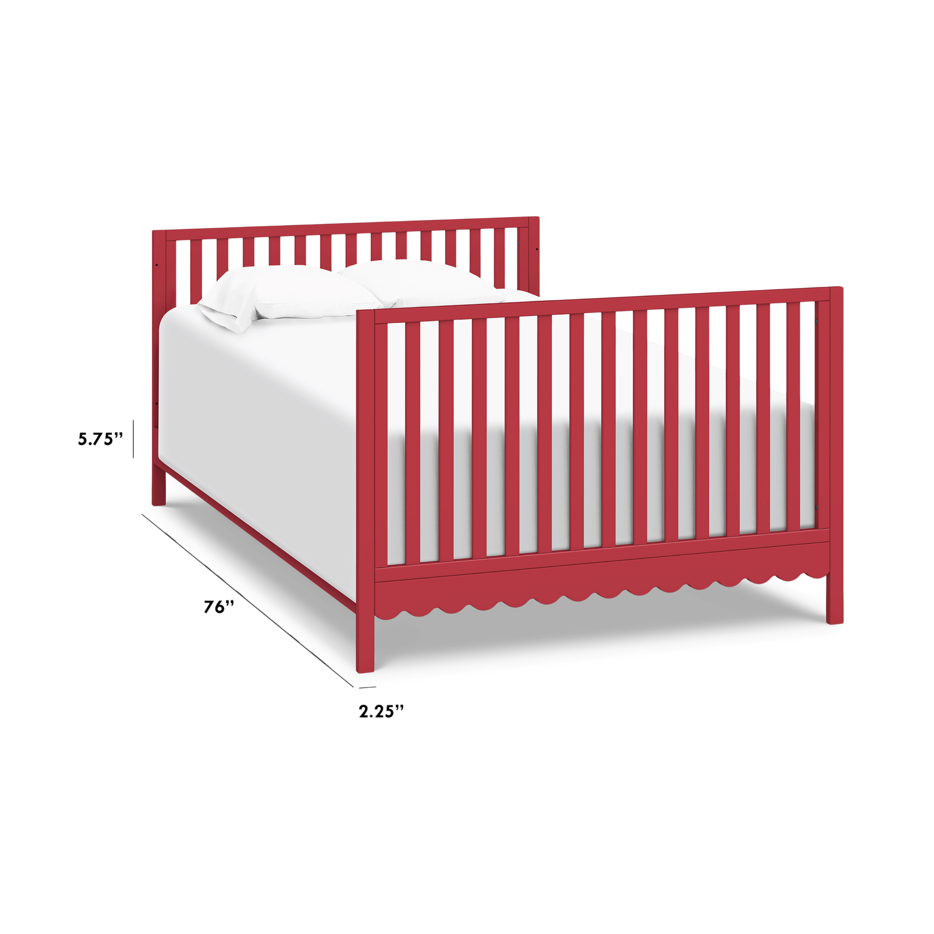 daVinci Twin/Full-Size Bed Conversion Kit (M5789) - Strawberry Red.