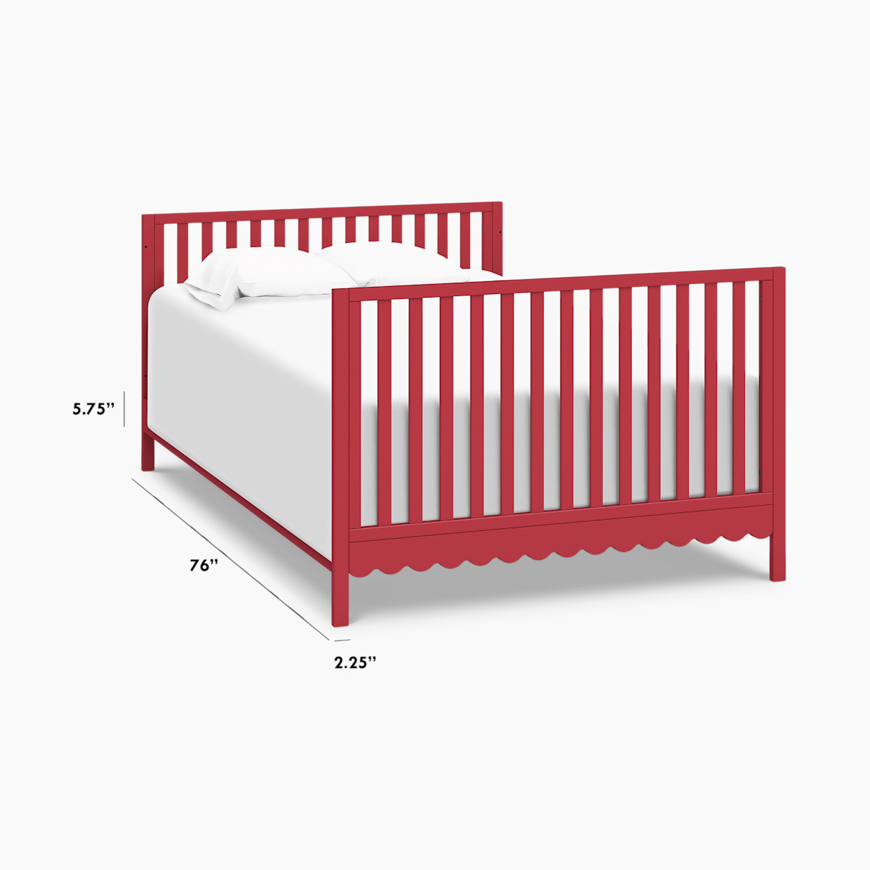 daVinci Twin/Full-Size Bed Conversion Kit (M5789) - Strawberry Red.