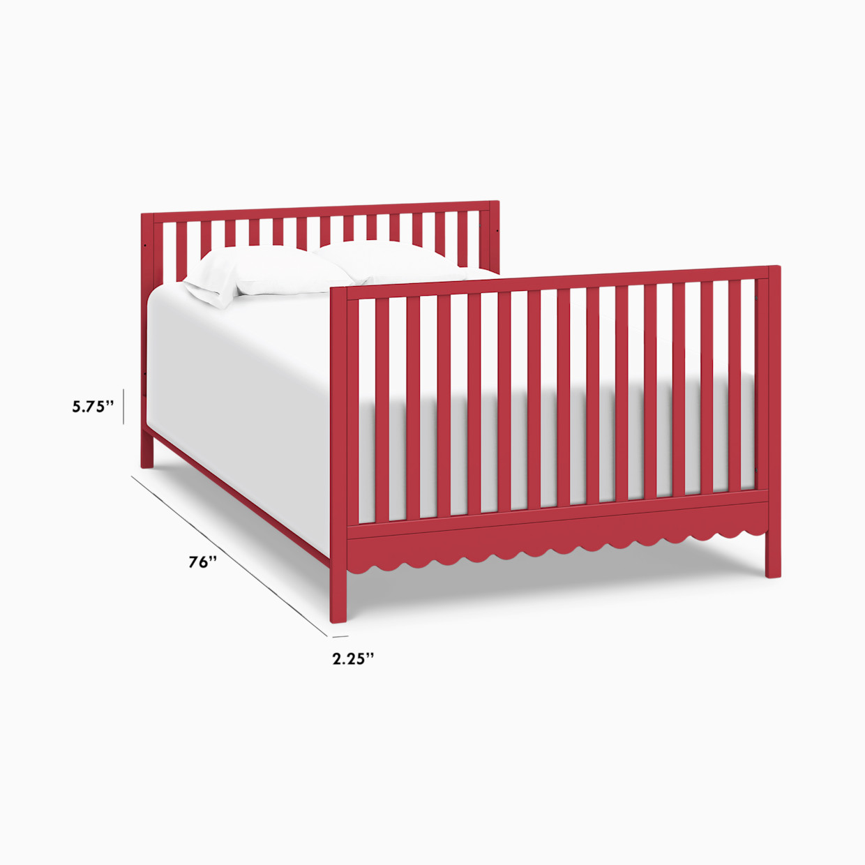 daVinci Twin/Full-Size Bed Conversion Kit (M5789) - Strawberry Red.