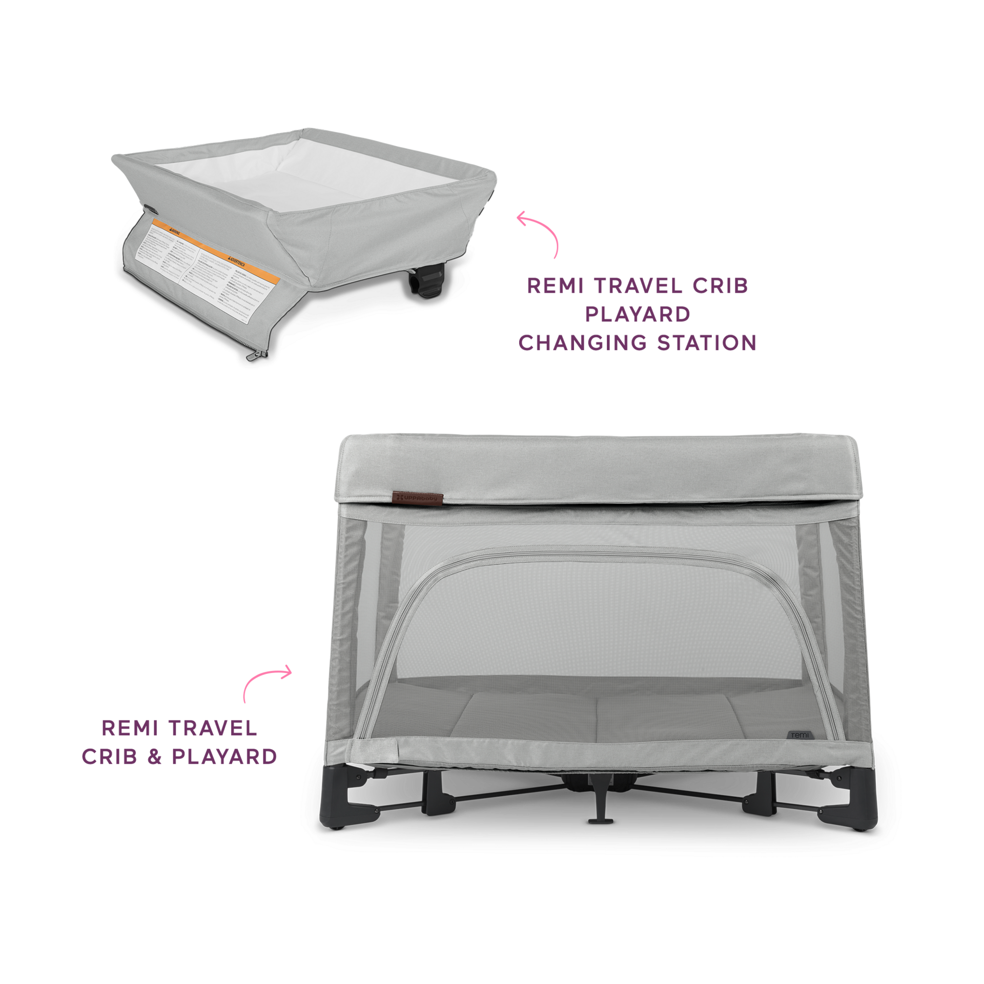 UPPAbaby Remi Travel Crib with Care Station - Stella.